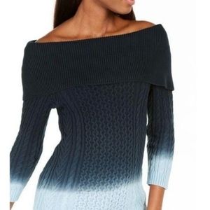 Tommy Hilfiger blue ombré cable-knit sweater small